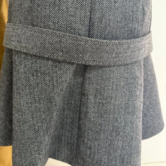 Self-Portrait Grey Herringbone Flared Mini Dress - Picture 6 of 11